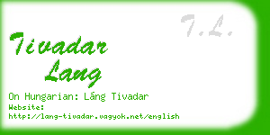 tivadar lang business card